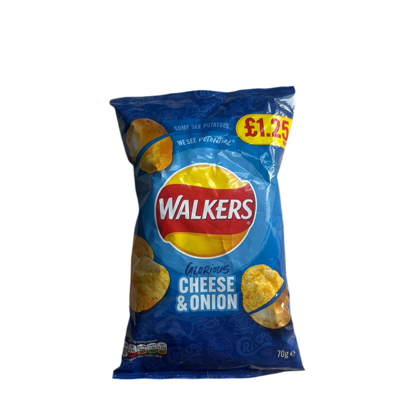 Walkers Cheese & Onion Crisps 70g