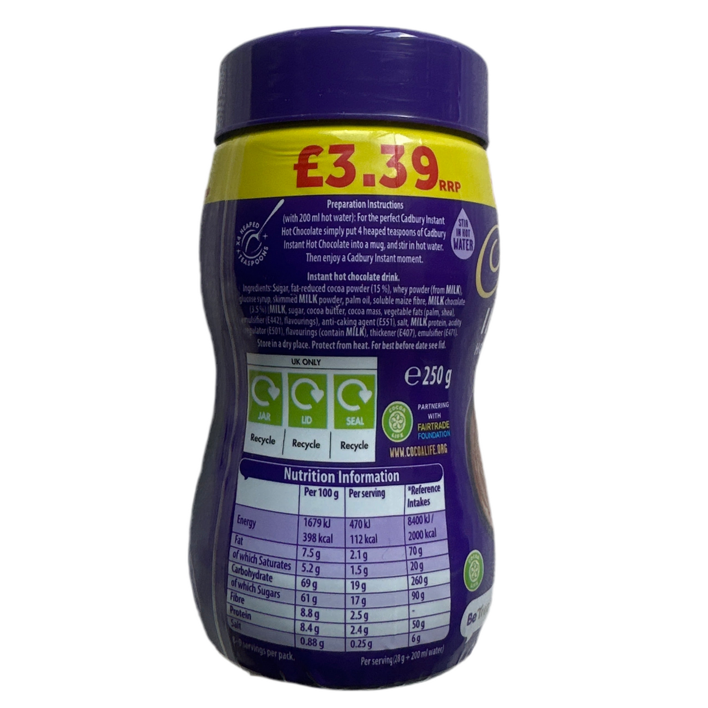 Cadbury Instant Hot Chocolate 250g