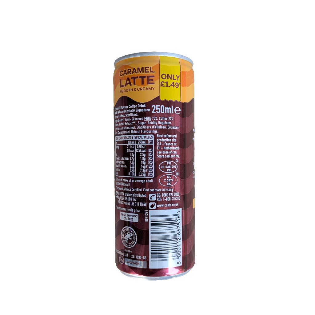 Costa Caramel Latte 250ml
